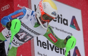 WENGEN,SWITZERLAND,13.JAN.17 - ALPINE SKIING - FIS World Cup, alpine combined, slalom, men. Image shows Tilen Debelak (SLO). Keywords: start house. Photo: GEPA pictures/ Thomas Bachun